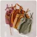 Summer Baby Girls Rompers Solid Cotton Infant Romper Ruffles Slip Strap Kids Playsuit Jumpsuits Onepiece Baby Clothes