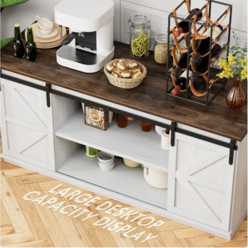 Shelf for Home Dining Room Farmhouse Sideboard Buffet Cabinet Furnitures 27.5 Height Dressing Rooms White Wardrobe Showcases