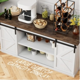 Shelf for Home Dining Room Farmhouse Sideboard Buffet Cabinet Furnitures 27.5 Height Dressing Rooms White Wardrobe Showcases